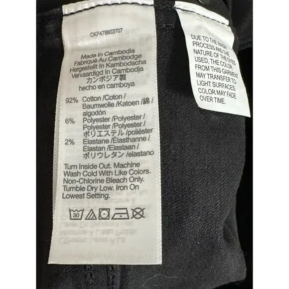 NWT Madewell Curvy 10" High-Rise Skinny Jeans in Black Frost Size 24